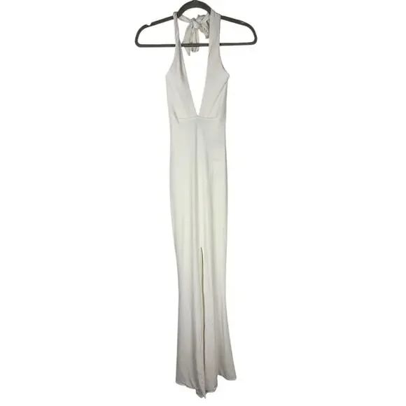 Nookie Illegal Halter Gown Maxi Formal Elegant Gala Bridal Wedding Party XS - Picture 4 of 10